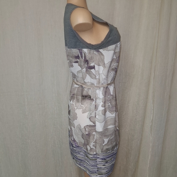 Simply Vera Vera Wang Women Size M Gray and White Floral Midi Dress - Picture 5 of 16